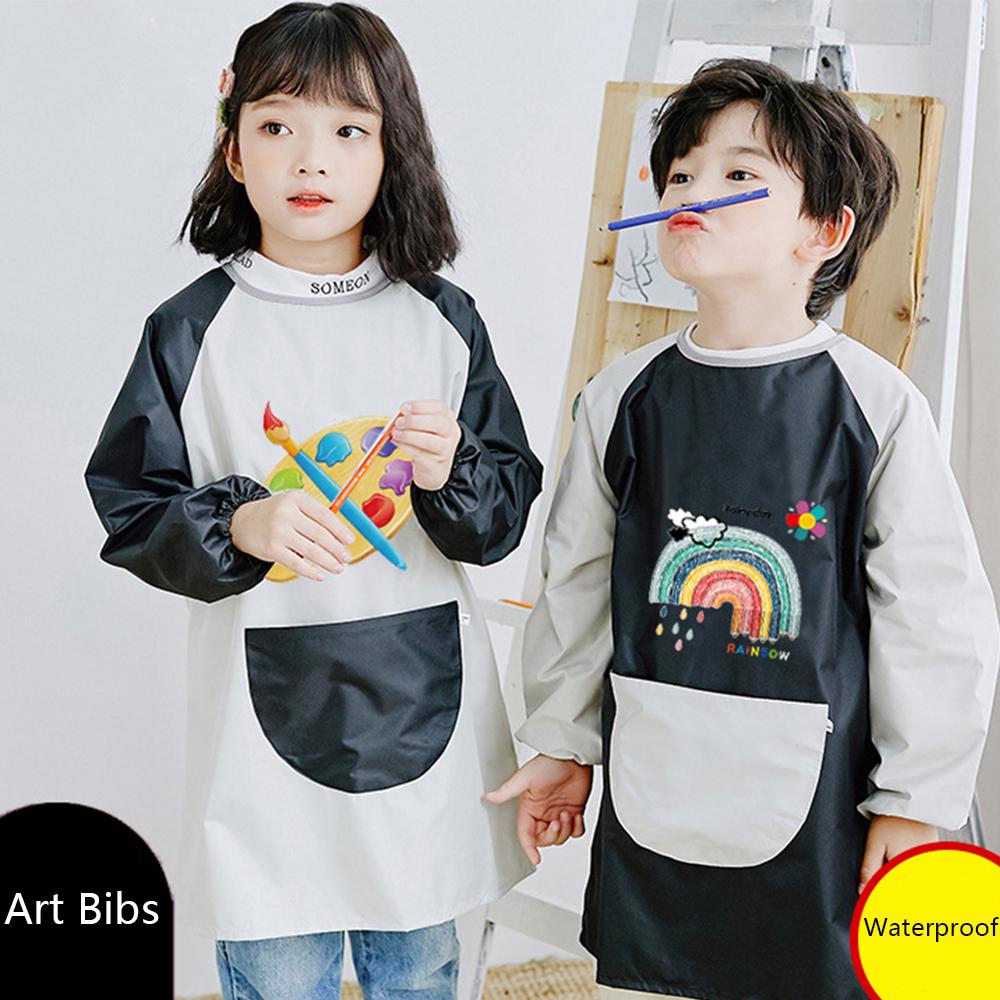 Водонепроницаемые художественные слюнявчики с длинными рукавами, слюнявчики для выпечки, новый кухонный фартук