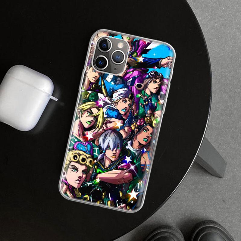 Чехол для телефона JoJo's Bizarre Adventure Горячий аниме-чехол для iPhone 11 12 13 Mini 14 15 Plus 16 Pro Max 17 Air 7 8 + SE Арт Персонализация