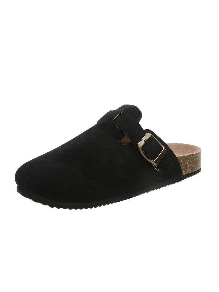 Пробковые сандалии для женщин и мужчин, модные кожаные мюли, удобные туфли-картошки с поддержкой свода стопы для дома и улицы, плоские шлепанцы