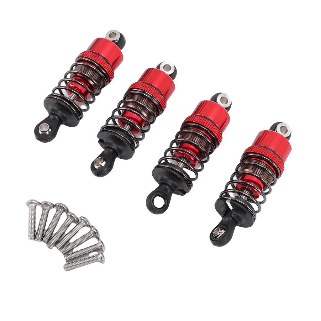 4 Pcs RC Car Shock Absorber 52mm Oil Pressure Damping Aluminum Alloy RC Shock Absorber Damper for 1 10 Model Cars Red