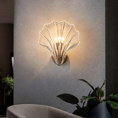 1шт Nordic Light Роскошный светодиодный настенный светильник, изголовье кровати в спальне Современная простая лестница для гостиной Креативный настенный светильник со стеклянным корпусом, 3 цвета меняют свет