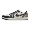 Jordan Air Jordan 1 Устойчивые к истиранию Нескользящие Низкие Винтажные Баскетбольные Кроссовки Мужские Черный Белый Коричневый CZ0790-102(Команда181-)