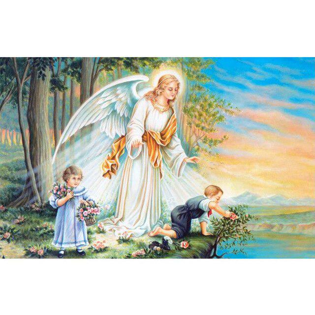 Мультфильм DIY 5D алмазная живопись вышивка крестиком полный круглый дрель Ангел Алмазная вышивка Стразы мозаика ручной работы домашний декор