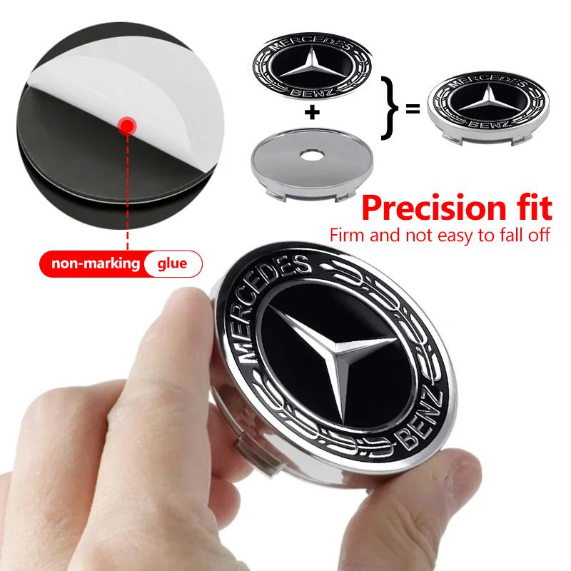 For Benz C74PCS Car Wheel Center Hub Cap Sticker Accessories For Benz AMG VIANO GLB GLC W108 W124 W126 W169 W176 GLE GLK