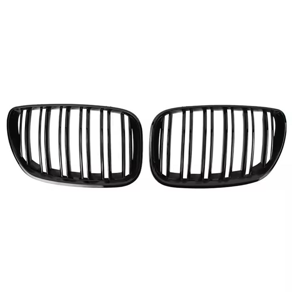 Черная глянцевая решетка радиатора с двойной полосой для BMW X5 E53 (2004-2006)