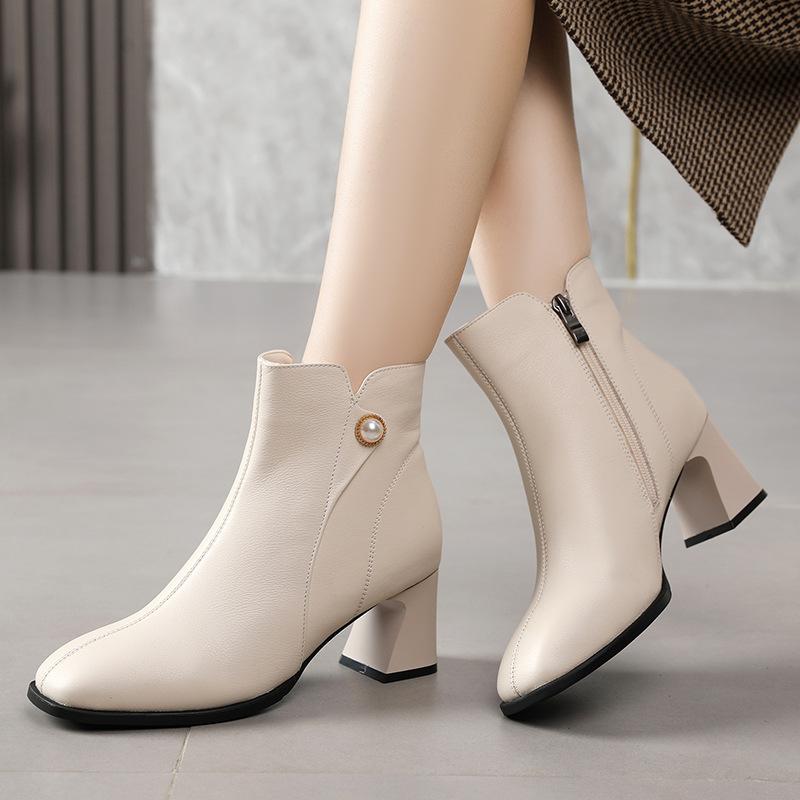 Женские модные ботинки, красные шерстяные теплые зимние ботильоны из натуральной кожи, женские свадебные модельные ботинки на среднем каблуке, женские банкетные сапоги