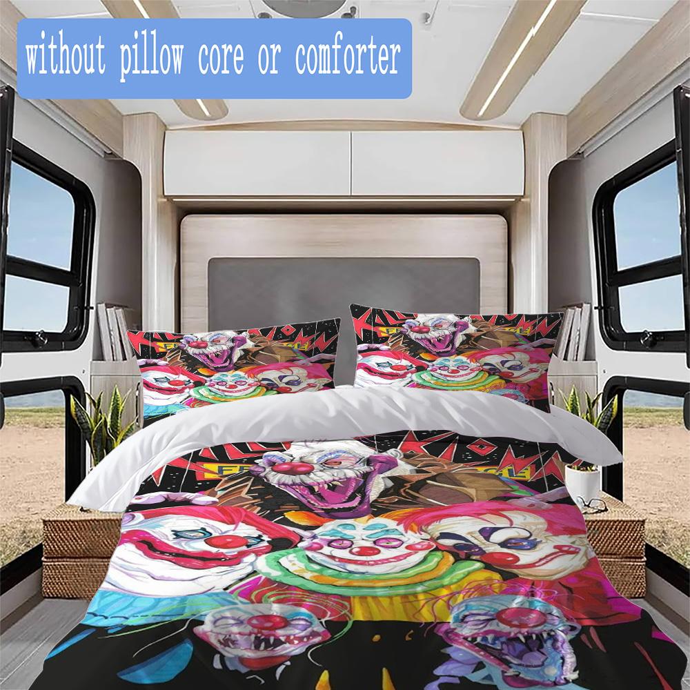 Killer Klowns from Outer Space Pattern Bedding,Quilt Set Quilt Cover Pillowcase Home Birthday Gift (1*duvet cover+2*pillowcase,without core)SSJT091753