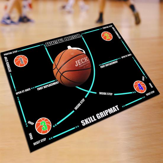 Портативный баскетбольный коврик для ног, нескользящий, бесшумный, игрок всех уровней, ловкость, тренировочный напольный коврик, оборудование для фитнеса