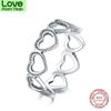 925 Sterling Silver Vintage Classic Hearts Elegant Female Finger Ring For Women Tredny Fine Silver Jewelry Bijoux