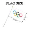 Новые 20 шт. Высококачественный полиэстер 14*21 см Ручные мини-флаги с олимпийскими кольцами