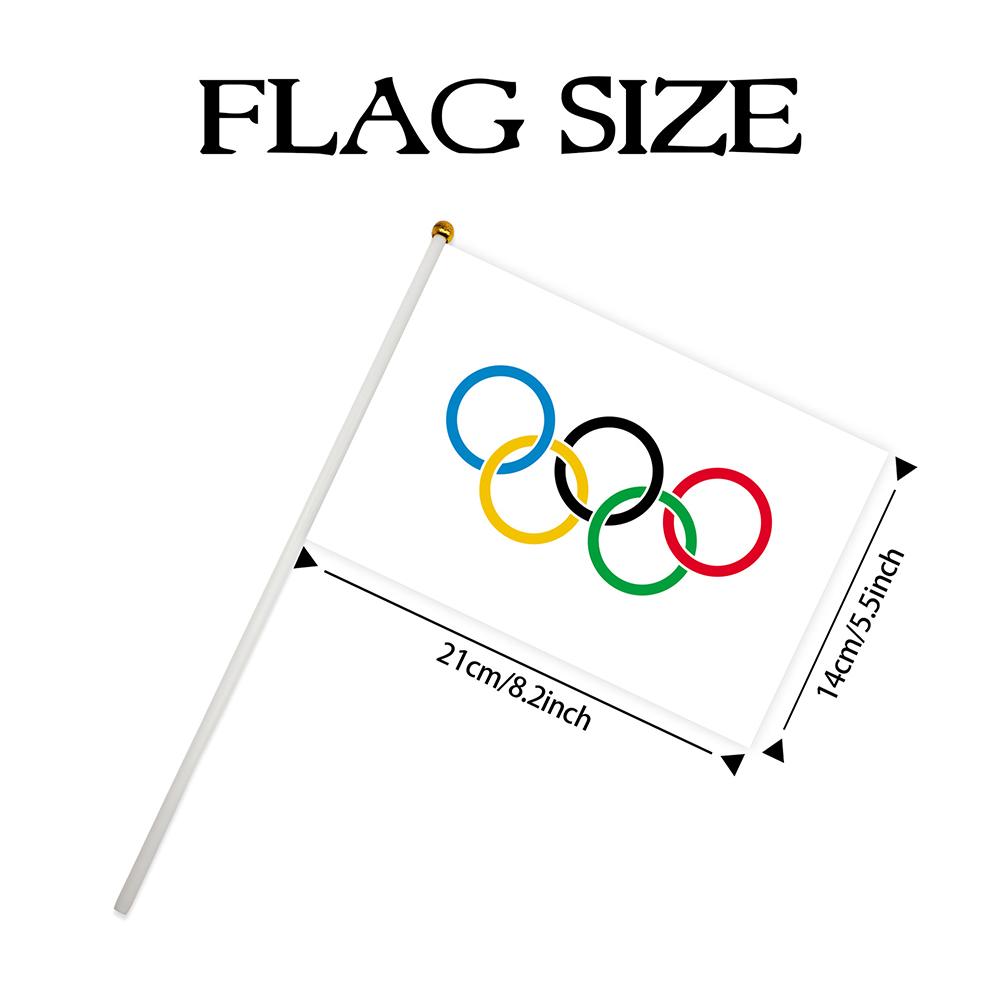 20 шт. 14 x 21 см ручные мини-флаги с олимпийскими кольцами