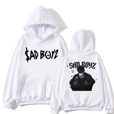 Худи с принтом Junior H Sad Boys Tour Винтажные Harajuku Хип-хоп Мода Толстовка Повседневные Свободные Флис Длинный рукав Уличная одежда Мужские