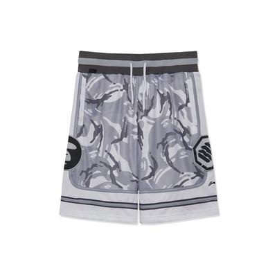 Li Ning Badfive Военная Стратегия Тема Печатный Свободные Баскетбольные Повседневные Шорты Мужские Шорты Серый AAPR361-2