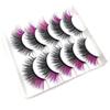 5 pairs/Tray Flexible Volume Colorful Eyelashes Long Makeup Party Lashes  Festival