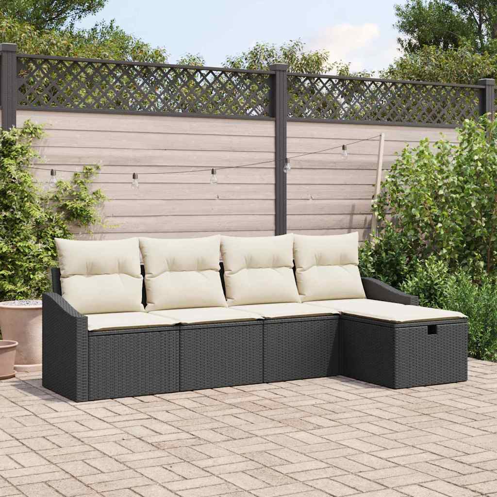 6 Piece Sofa Set with Cushions Poly Rattan