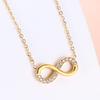 Stainless Steel Light Luxury High-End Sporty Micro-Inlaid Zircon Lucky Number Bamboo Pendant Necklace Accessory Infinite Loop