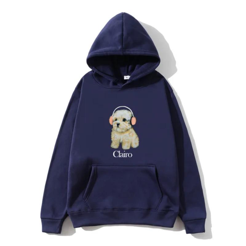 2024 trend Clairo Dog print hoodie, the new sports shirt, men and women fall winter harajuku hooded fun clothes