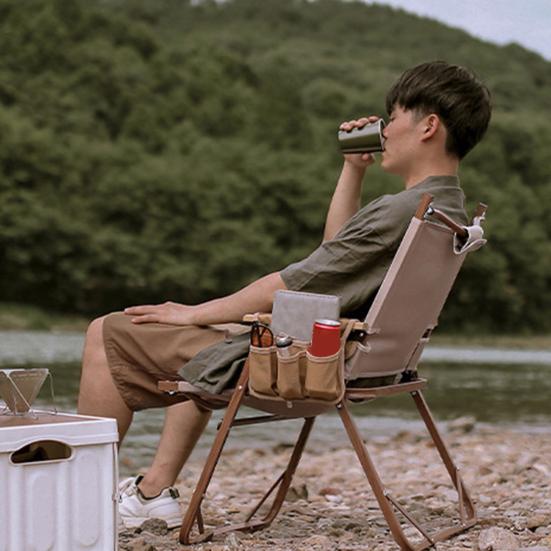 Подвесная сумка для подлокотника походного кресла, прочная водонепроницаемая парусиновая многоцелевая сумка-органайзер для пляжного кресла для рыбалки на открытом воздухе