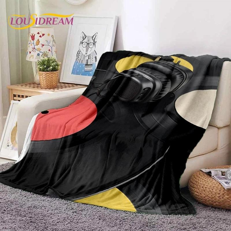 Виниловая пластинка музыка диджей экран лента мягкое фланелевое одеяло для кровати спальни дивана пикника, плед для укрытия на открытом воздухе отдых подарок