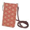 Indenya Inden Sacoche Smartphone Pochette Smartphone Case Crossbody Deerskin Red X White Lacquer Hydrangea Pattern 5029-13-174