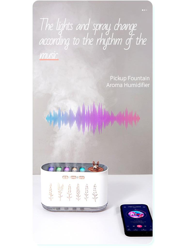 Silent Cross-Border Humidifier with Five-Hole Spray & Dynamic Seven-Color Aromatherapy