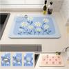 Flower Prints Coffee Dish Placemat Super Absorbent Kitchen Draining Mat Quick Dry Mat Bathroom Drained Pads Kitchen Accessories