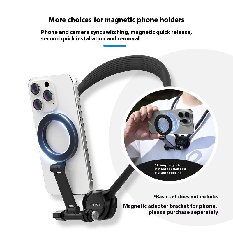 TELESIN for DJI Osmo Nano Silicone Neck Mount 360° Adjustable Quick Release Neck Holder for First Person Shooting Accessories