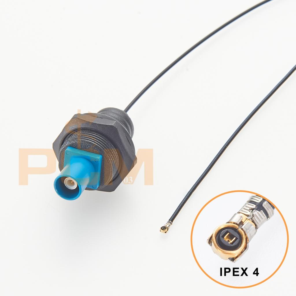 MFH4 to Fakra RF Coaxial Cable Panel Mount Plug Male Connector Compatible Ipex Mfh3 U.FL for Antenna, In-car Camera, GPS, LTE/5G