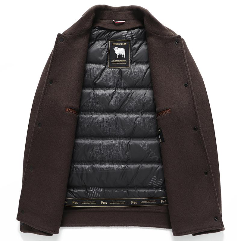 Зимняя мужская куртка ручной работы из двухстороннего нейлона и шерсти, новая повседневная куртка с пуховой подкладкой National Standard, куртка