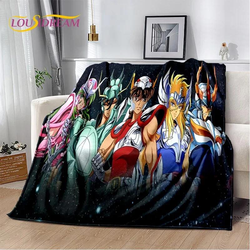 Мягкое фланелевое одеяло из мультфильма Saint Seiya 3D Retro для кроватей, диванов, пикников, пледов для отдыха на свежем воздухе, подарков