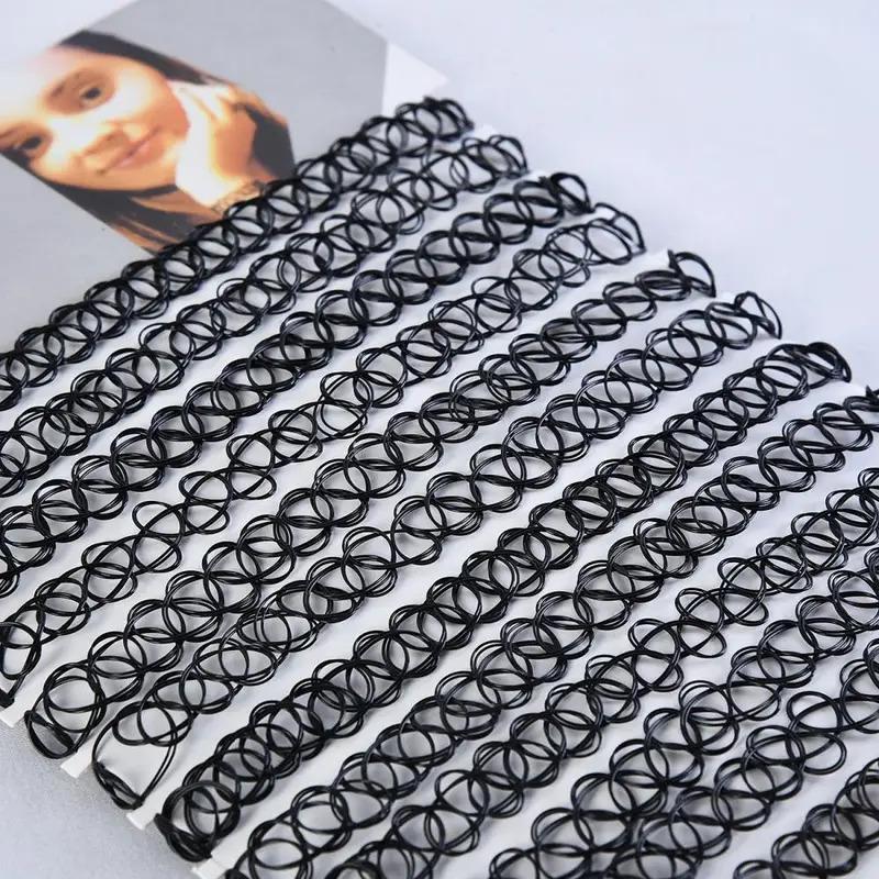Винтажный эластичный плетеный леска Чокер Готический черный Чокер 1 шт. Модное ожерелье для Панк девушки Женщинам Подарок