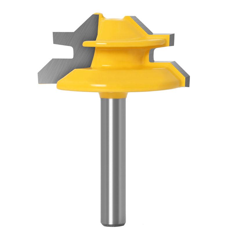 1-3 шт. 45 градусов замок фрезерный станок 1/4 дюйма 6 мм хвостовик деревообрабатывающий шип фреза инструмент сверление фрезерный станок для сплава карбида древесины