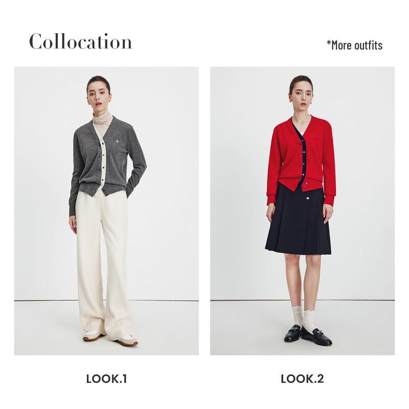 Navigare Женский итальянский кардиган-свитер с V-образным вырезом, 100% шерсть