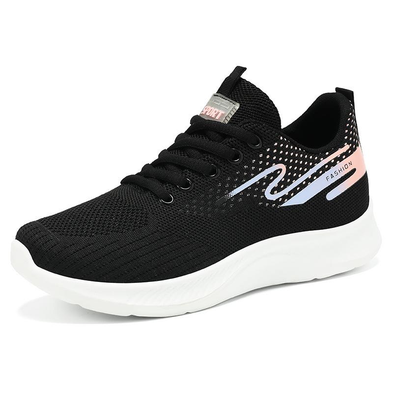 Женские летние кроссовки из сетки, дышащие, одинарные туфли, корейская версия, на шнуровке, с мягкой подошвой, для бега, для мамы, женская обувь