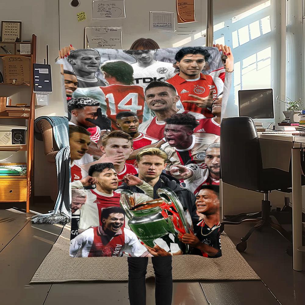 AFC Ajax logo Print FlAannel Blanket, High quality Comfortable for All Seasons, Home Decor, Warmth and Comfort