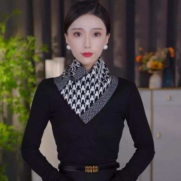 2025 Women's Versatile Silk Triangle Scarf: Warm Double-Sided Snood & Neck Warmer for Autumn/Winter