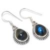 Natural Labradorite Gemstone 925 Solid Sterling Silver Gift Earring 1.25" J3k23