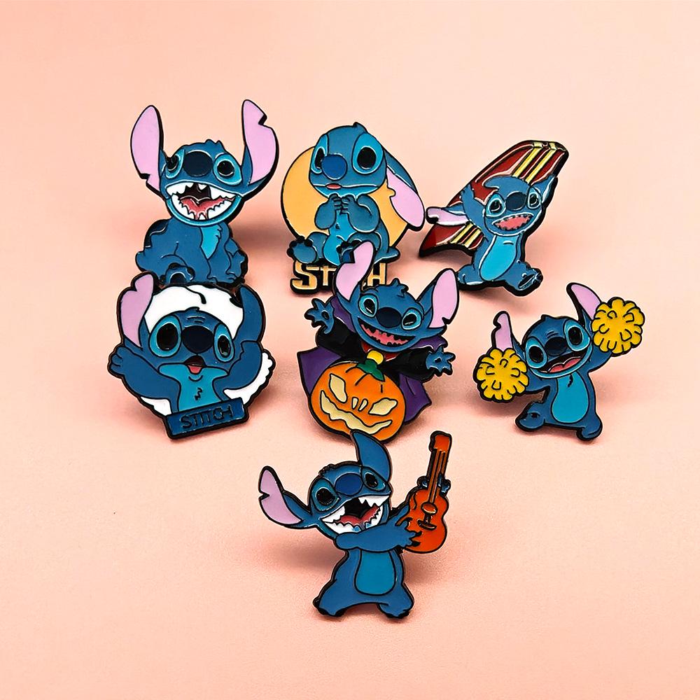 Stitch Cartoon Brooch - Lilo & Stitch Metal Badge Accessories for Clothes and Bags