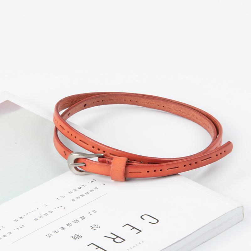 Верхний слой коровья кожа ретро натуральная кожа женский тонкий ремень коровья кожа с джинсами платье повседневные брюки женский ремень