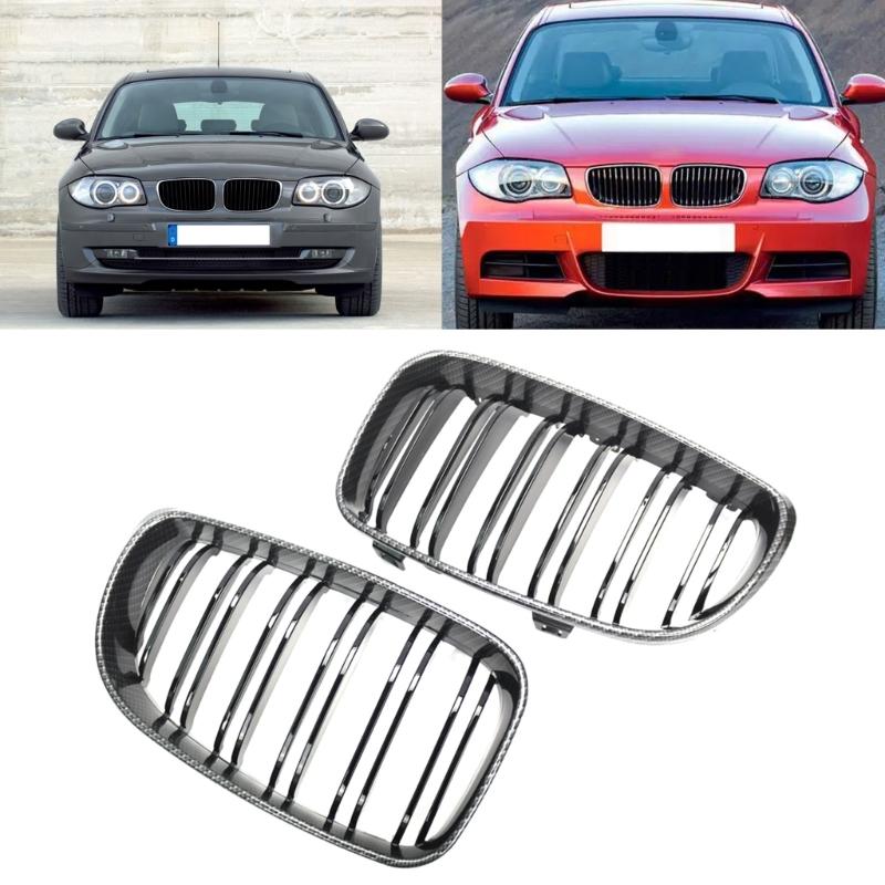 1 Pair Front Kidney Grille for 2019 51137166439 Gloss- Black Double-Line Left Right Front Grills Frame Trim