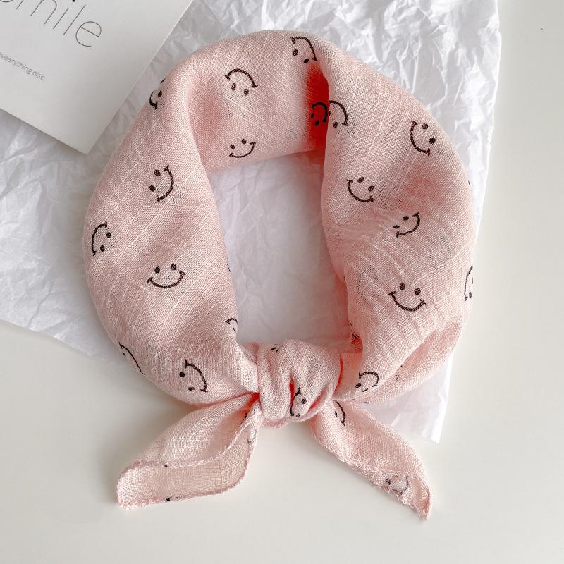 Cute Cotton And Linen Children'S Scarves Thin Silk Scarves For Boys And Girls Small Square Scarves For Babies Triangular Drool Bibs For Babies