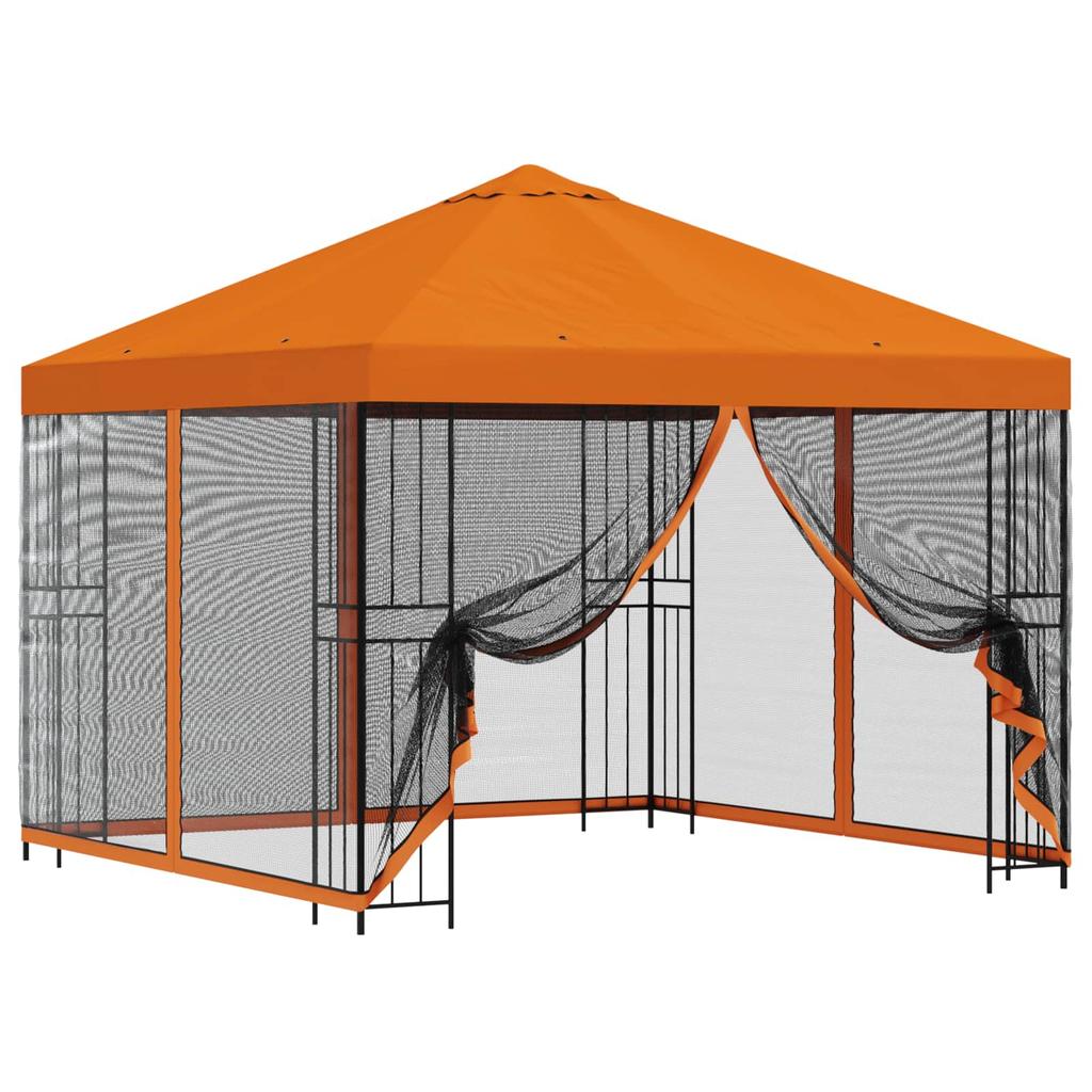 Garden Pavilion with Side Walls 3 x 3 m Orange