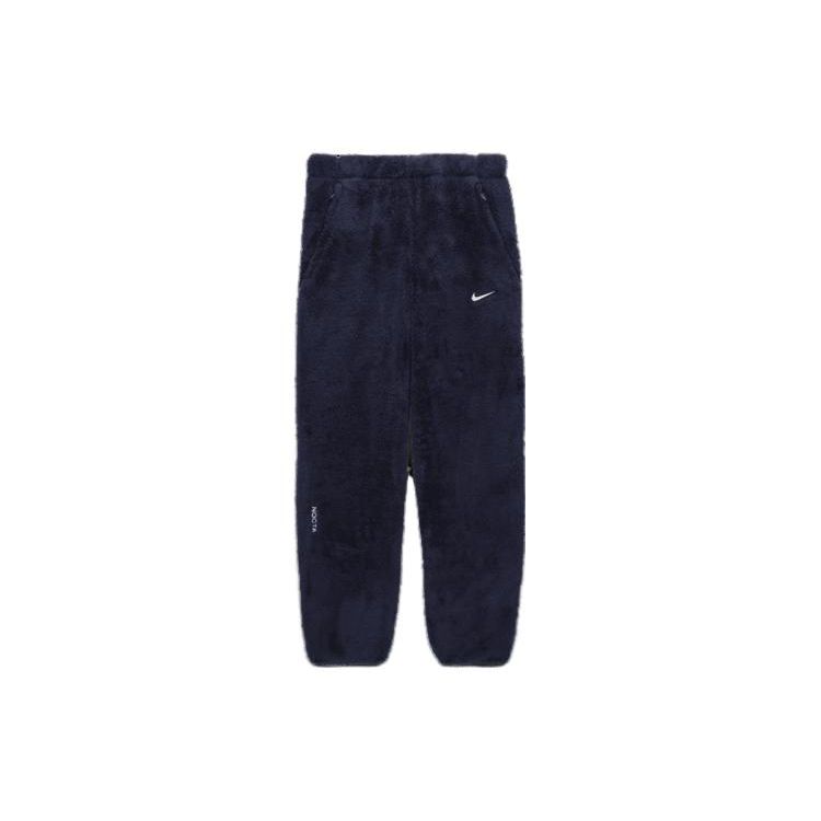 Nike X Nocta FW23 велюровый гладкий эластичный пояс повседневные брюки женские брюки темно-синие DV3643-410
