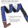 Vintage Woven Guitar Strap for Acoustic and Electric Guitars 2 Free Rubber Strap 2 Free Guitar Picks Rose [Jasenna] + Locks, (1-3D Blue)