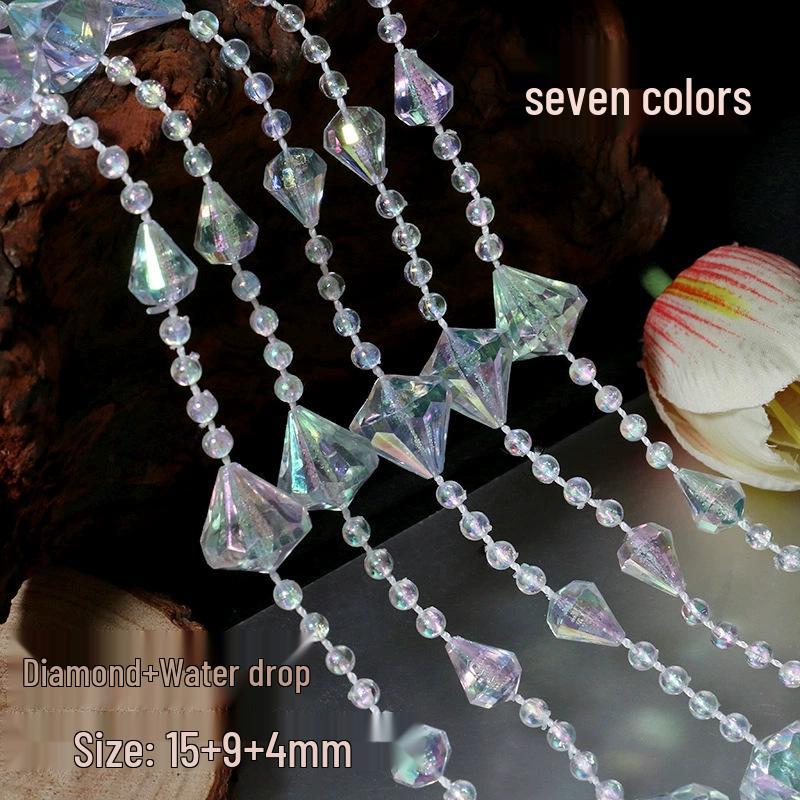 Earth Toned Acrylic Bead String: 8+4mm Beads for Wedding, Christmas Tree Decor & DIY Jewelry