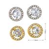 2pcs Crystal Earrings For Women Fashion Trendy Round Stud Earrings Holiday Party Gifts