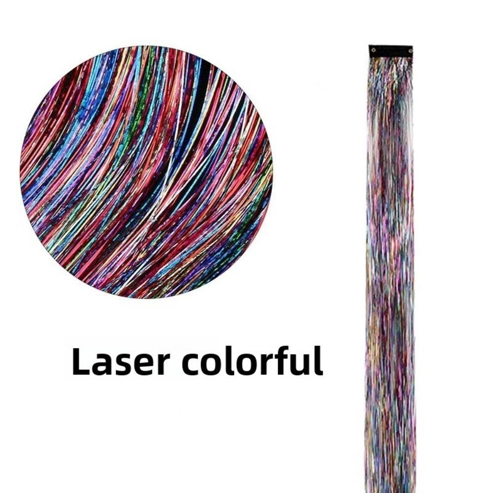 Мелирование Заколка Заколка в Наращивание Волос Блестящие Разноцветные Сказочные Волосы Мишура для Волос Синтетические Длинные Прямые Волосы Мелирование Девочки