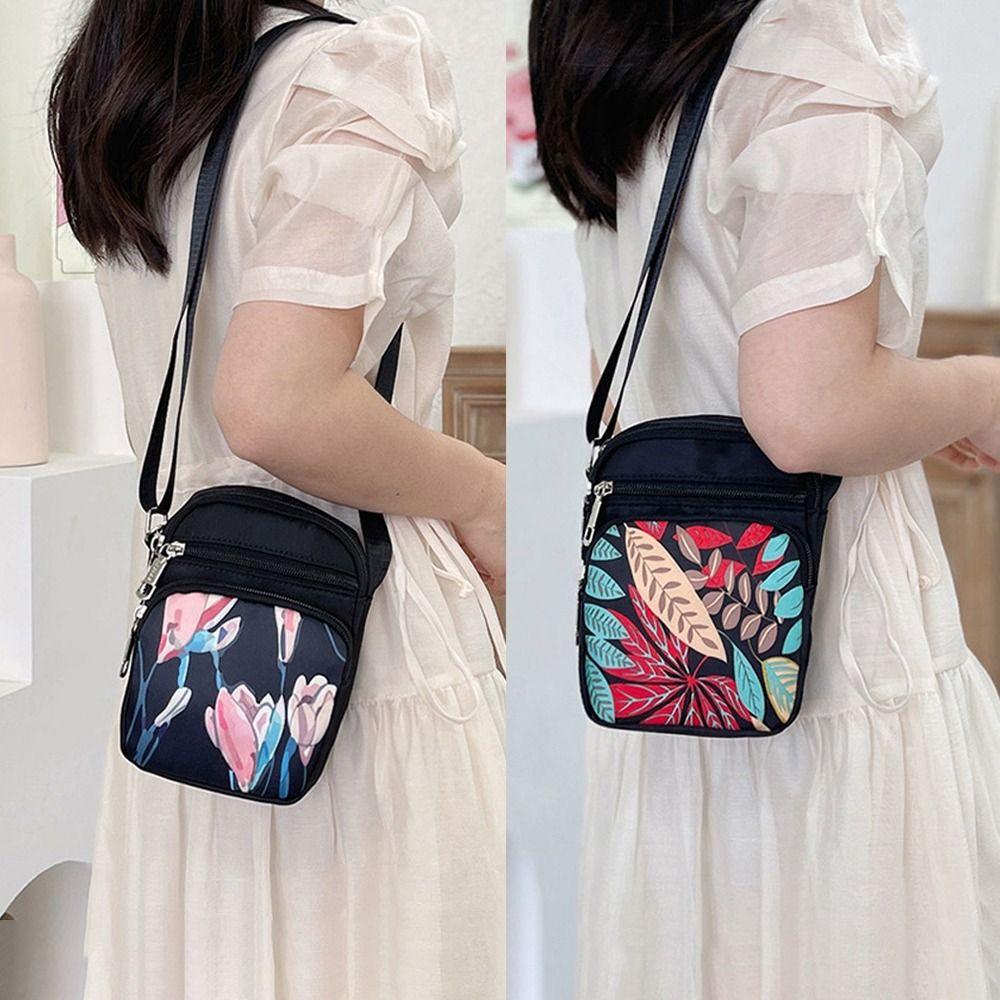 Печать Маленькая Квадратная Сумка Нейлоновые Нагрудные Сумки Повседневная Сумка Через Плечо Мужчины Женщины