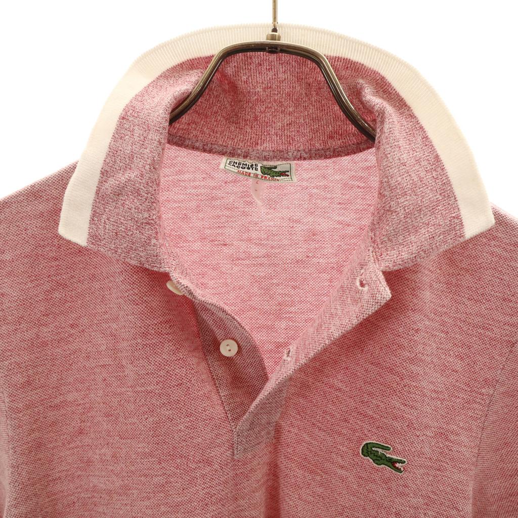 РУБАШКА LACOSTE 70-х годов Сделано во Франции Винтажная Поло с коротким рукавом 2 Красная Мужская Б/У