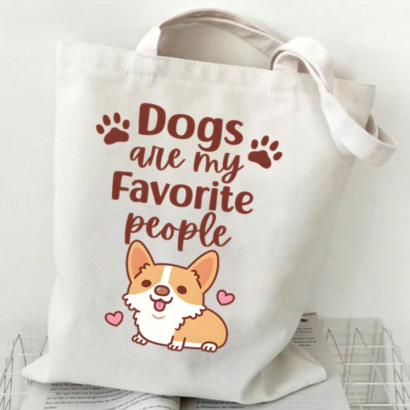 Сумка-тоут Loves Corgis Print Canvas Tote женская сумка для покупок подростковая складная большая вместительная сумка Corgis Lover через плечо
